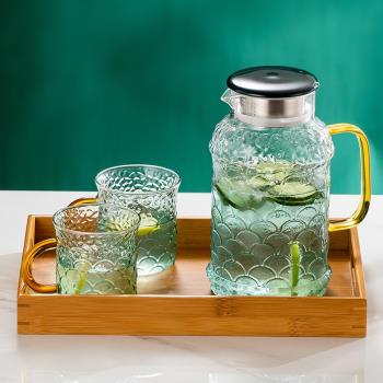冷水壺玻璃耐高溫家用大容量涼水杯泡茶壺套裝耐熱防摔扎壺開水瓶