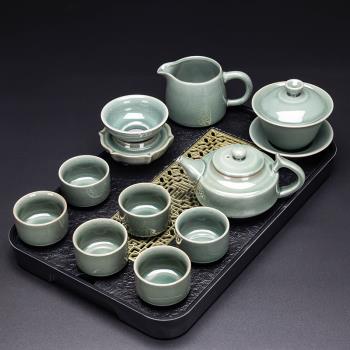 哥窯茶具套裝家用泡茶壺茶盤日式陶瓷可開片冰裂高檔小套功夫茶杯