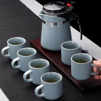 飄逸杯泡茶壺家用神器過濾茶具內膽沖茶水分離陶瓷按壓式套裝簡易