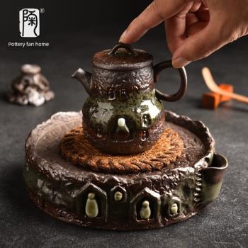 清水柴燒茶壺溫茶煮茶爐套裝陶瓷復古單壺蠟燭明火燒水功夫茶具
