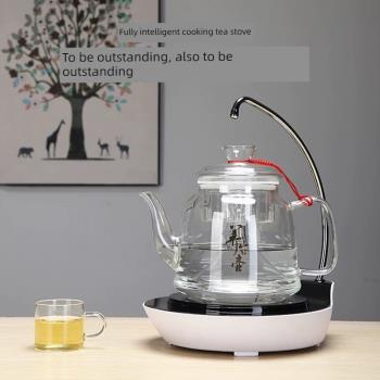 自動上水電陶爐煮茶迷你小型泡茶爐家用燒開水關機玻璃鐵壺電磁爐