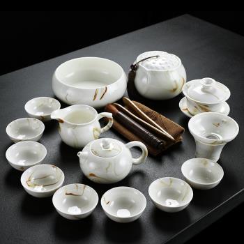 舊望格水墨陶瓷功夫西施壺茶具套裝家用泡茶壺茶杯蓋碗茶葉罐整套