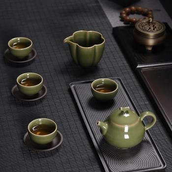 青瓷功夫茶具套裝手工朱砂胎龍泉陶瓷泡茶壺品茗茶杯高檔整套家用