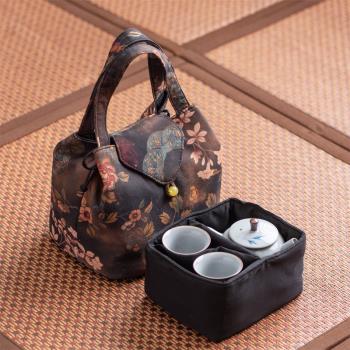 戶外旅行茶具收納包袋家用便攜快客杯茶壺蓋碗茶杯布藝收納盒袋子