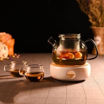 溫茶爐蠟燭加熱保溫陶瓷底座帶托家用玻璃茶壺日式暖茶爐煮茶燭臺