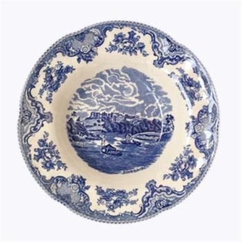 釉中彩餐具jbs家藍色古堡餐具餐盤平盤湯盤魚盤飯碗咖啡杯碟茶壺