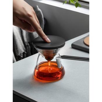 耐熱玻璃泡茶壺飄逸杯茶水分離女士精緻茶具一人磁吸高階懶人茶具