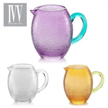 意大利進口 IVV手工彩色玻璃透明紫橙色冷水壺 檸檬水果汁泡茶壺