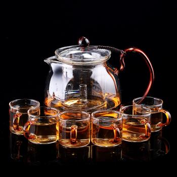 家用透明玻璃茶壺耐高溫燒水壺功夫茶杯茶具套裝側煮茶器煮茶壺