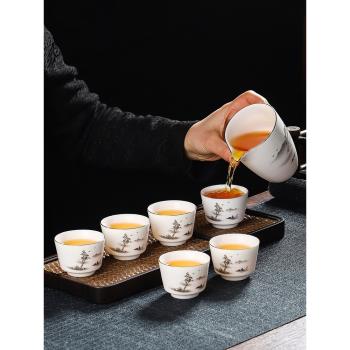 羊脂玉功夫茶具茶杯套裝家用泡茶輕奢高檔陶瓷辦公室中式喝茶茶壺
