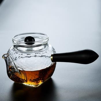 舊望格透明耐熱錘紋日式玻璃茶壺