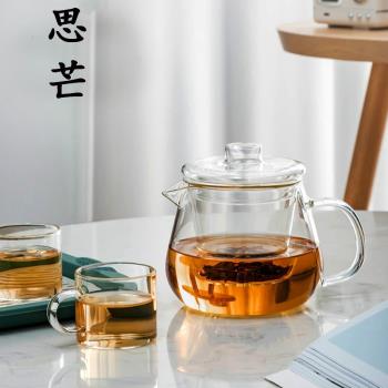 茶壺泡茶家用加熱過濾花茶壺辦公室耐高溫加厚單壺功夫茶具套裝
