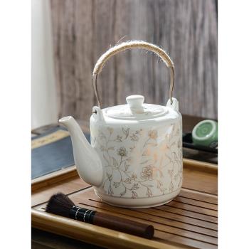 茶壺陶瓷單壺家用冷開水壺大容量涼水壺單瓷壺大壺瓷茶壺大號水壺