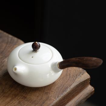 舊望格羊脂玉家用大號瓷茶壺