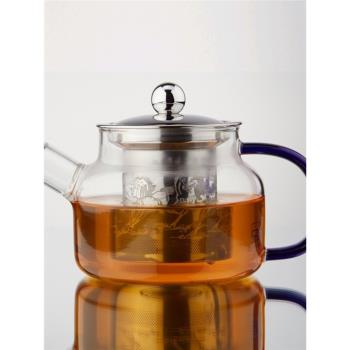 功夫茶具玻璃茶壺加厚耐熱泡茶壺不銹鋼過濾304花茶壺紅茶器水壺