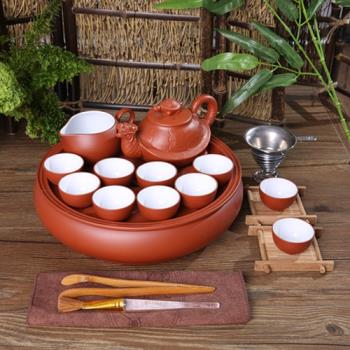 紫砂功夫茶具簡約陶瓷整套茶具茶壺茶杯泡茶套裝家用小茶具茶盤