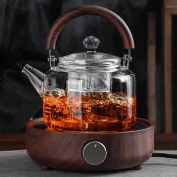 宜龍電陶爐新羽煮茶壺套裝高檔星空玻璃提梁壺大容量耐高溫老白茶