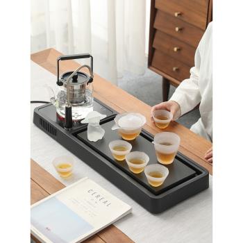 陶福氣 輕奢玻璃茶具套裝家用茶盤全自動一體高檔功夫煮茶泡茶壺