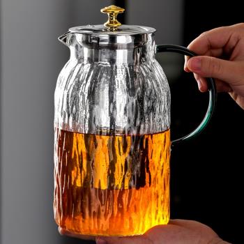 泡茶壺大容量大號耐高溫棋牌室餐廳玻璃水壺家用茶水分離內置濾網