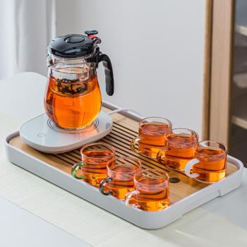 加厚玻璃飄逸杯茶水分離壺按壓式泡茶壺過濾泡茶神器茶壺家用茶具