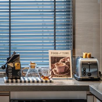 樣板間廚房裝飾品擺件家居軟裝飾品陳列現代風格咖啡主題組合擺設