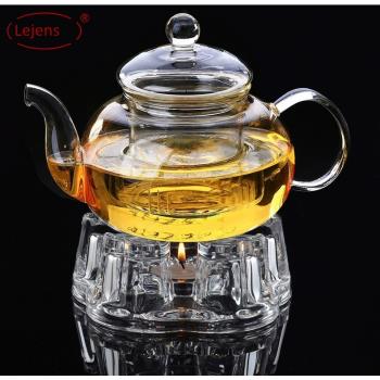 水晶花草茶壺煮茶器溫茶器耐高溫玻璃加熱底座恒溫蠟燭爐功夫茶具