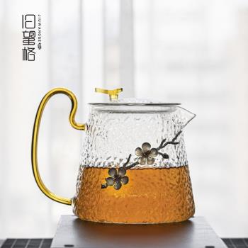 錘紋玻璃煮茶壺日式電陶爐專用煮茶器套裝燒水壺泡茶壺耐高溫茶具