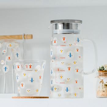 西比爾 北歐冷水壺玻璃水壺家用茶壺耐高溫涼白開水杯套裝涼水壺