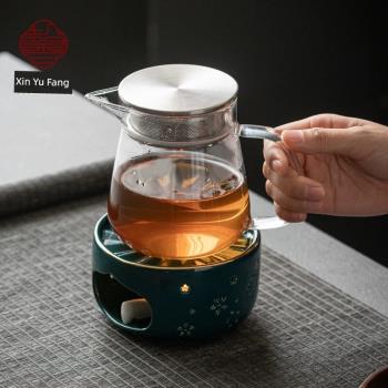 馨玉坊陶瓷溫茶爐家用蠟燭加熱底座玻璃茶壺餐廳泡花茶保溫煮茶器