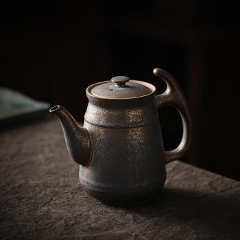 匠人復古陶瓷茶壺家用大號單壺大容量泡茶壺餐廳用花茶壺茶具水壺