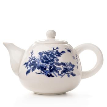手繪茶壺白瓷青花瓷單壺陶瓷泡茶壺過濾茶具泡茶器功夫茶具茶道