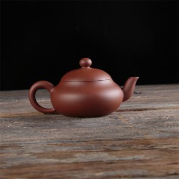 潮州朱泥手拉壺小品梨壺潮汕工功夫茶具沖罐單叢泡茶壺全手工可養