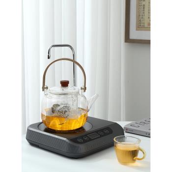 自動上水電陶爐茶爐抽水玻璃壺煮茶器小型家用靜音電陶爐智能保溫