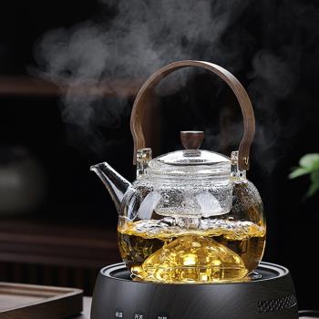 電陶爐煮茶器玻璃蒸煮茶壺雙內膽煮茶爐家用燒水壺煮茶套裝