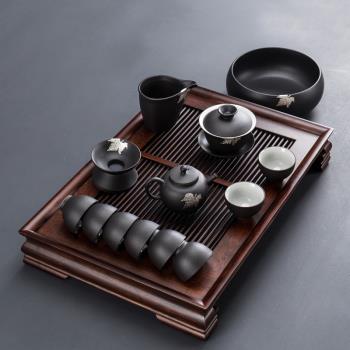 高檔功夫茶具套裝家用簡約日式客廳茶盤陶瓷茶壺茶杯蓋碗會客辦公