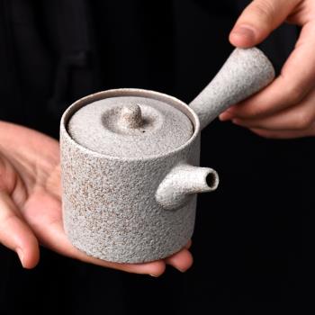 復古直身側把壺泡茶壺中式家用陶瓷茶具套裝辦公室客廳簡約防燙壺
