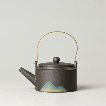 器物志 遠山系列個性創意粗陶提梁壺 家用茶壺單壺泡茶功夫茶具