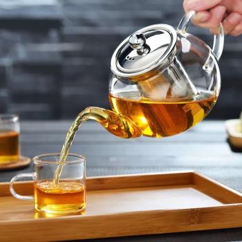 耐熱玻璃茶壺煮茶壺透明過濾茶具套裝泡茶壺功夫煮茶器黑茶電陶爐