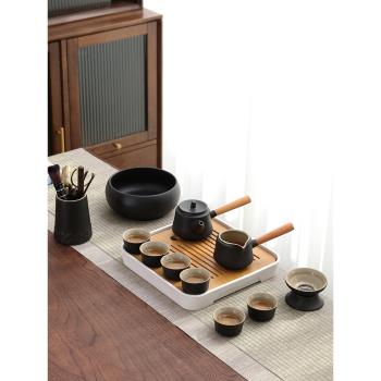 日式功夫茶具套裝小家用簡約泡茶壺茶杯輕奢高檔旅行戶外茶臺茶盤