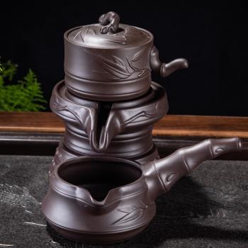 紫砂石磨全自動出水茶壺功夫茶具創意單壺茶藝懶人石磨單個配件