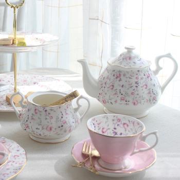 歐式骨瓷咖啡杯少女 英式下午茶紅茶杯茶壺茶具可愛粉色杯子陶瓷