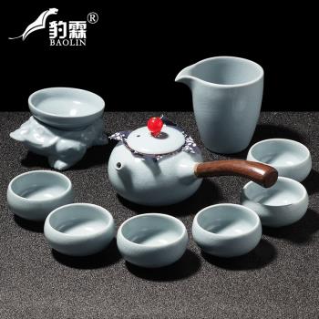 豹霖大號復古開片可養茶壺陶瓷