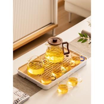 玻璃茶具套裝輕奢高檔茶盤家用客廳喝茶泡茶器功夫小茶杯茶壺套裝
