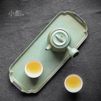 一壺二杯茶具套裝家用小套側把壺功夫茶具套裝日式茶壺套裝簡約