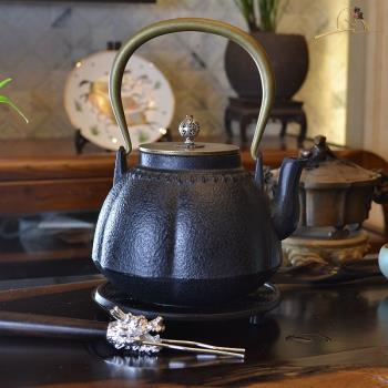 鐵壺日本 無涂層高溫氧化內壁 銅把銅蓋燒水茶壺鑄生鐵壺