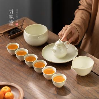草木灰大禮盒套裝｜整套茶壺蓋碗功夫茶具復古風中式家用陶瓷茶器