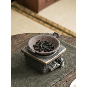 日式蠟燭加熱爐茶壺保溫陶瓷煮茶爐溫茶器底座茶葉提香器烘烤茶爐