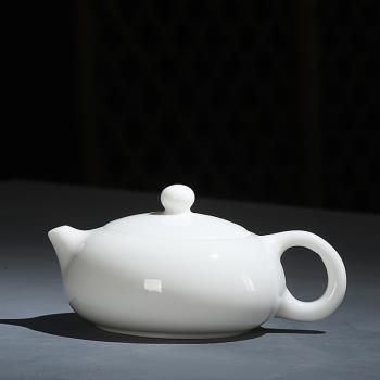 德化陶瓷茶壺白瓷功夫茶具整套家用手工羊脂玉西施壺過濾泡茶單壺