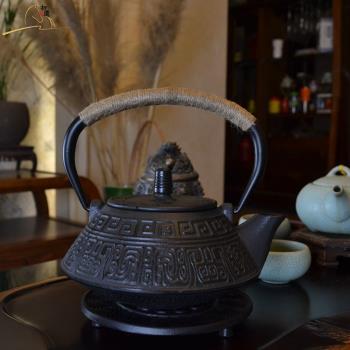 日道 日本老鐵壺 鐵壺 鑄鐵壺無涂層鐵茶壺鑄鐵茶壺生鐵水壺茶具