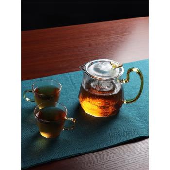 玻璃茶壺過濾泡茶壺家用單壺耐高溫錘紋花茶電陶爐煮茶器茶具套裝